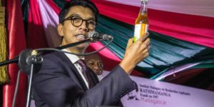 Madagascar President, Andry Rajoelina present the Covid-Organics