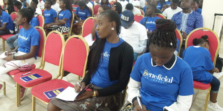 Young Cameroonians during a Workshop on the importance of life insurance policies.