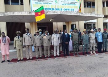 Minister Paul Atanga Nji and officials at the Governor's office in Garoua