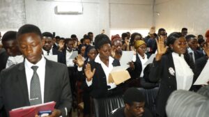 ICT Students Taking the Matriculation Oath