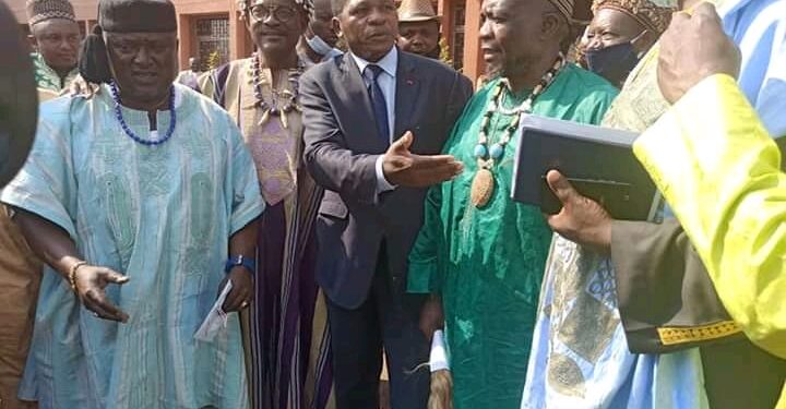 MinAT boss, Paul Atanga Nji, with some traditional rulers of the West region.