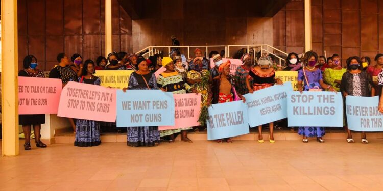 North West queen mothers at the special prayer and mourning ceremony in Bamenda