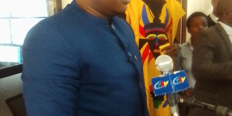 General Manager of VMF, Tchidjo Samuel responding to questions from journalists