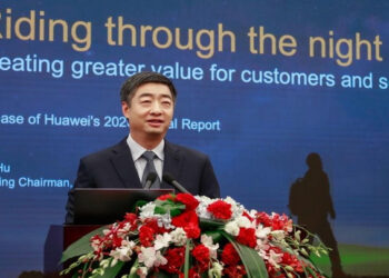The President of Huawei, Mr Ken Hu, at the Press Conference