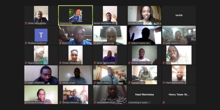 Journalists at the first webinar session of the Africa Drylands Restoration Fellowship (Photo Credit: Climate Tracker)