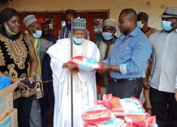 Official handing over of the gifts from Hon. Agho Oliver to the Lamido of Sabga