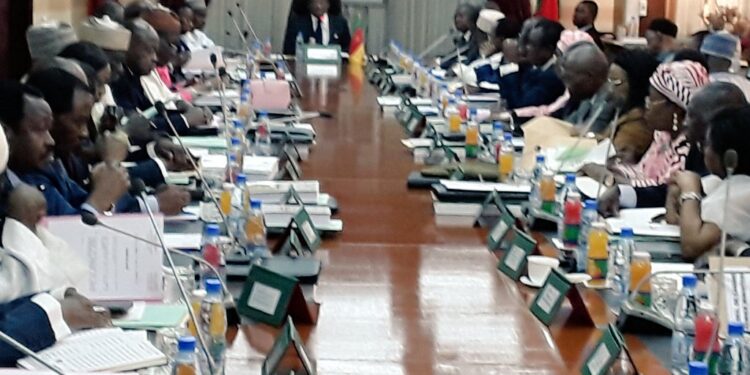 Joseph Dion Ngute, chairing first cabinet meeting as PM (Archives)