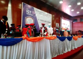 Officials at the graduation, commencement ceremony