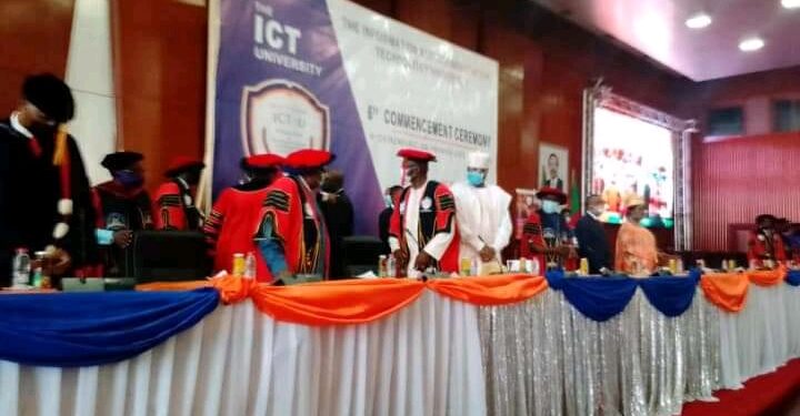 Officials at the graduation, commencement ceremony