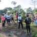 Hikers at the top of mount Mvog Betsi, collecting waste plastics