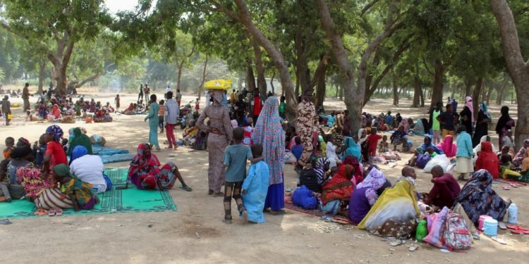 Cameroonians who fled deadly intercommunal violence in between Arab Choa herders and Mousgoum and Massa farming communities are seen at a temporary refugee camp in Farcha district, Ndjamena, Chad, December 9, 2021. REUTERS/Mahamat Ramadane