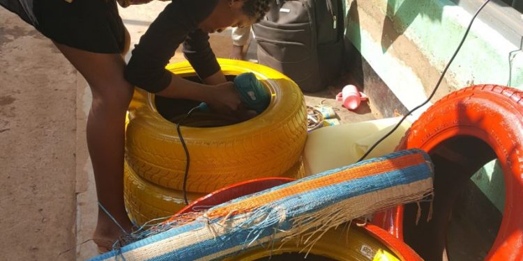 Cameroonian Woman Turns Hazardous Waste into Household Furniture