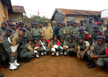 Custom officials who participated at the May 20 celebrations in Bamenda