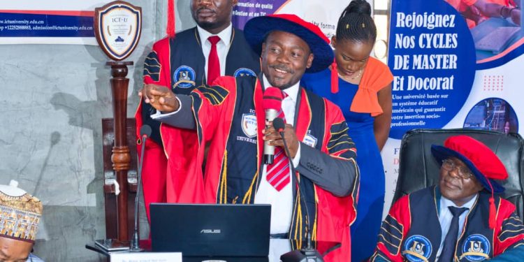 Bony Daschaco at the matriculation ceremony in Yaounde