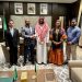Hon. Agho Oliver Bamenju (2nd from left) greeting the Saudi diplomat at the end of the audience