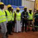 The four lucky winners of the MTN Chance Promotion with MTN Cameroon officials at the contribution site of their future villas