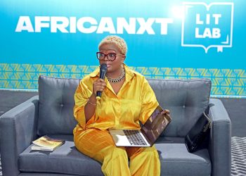 The young career-driven solo panelist, Fon Dufe, at AfricaNXT