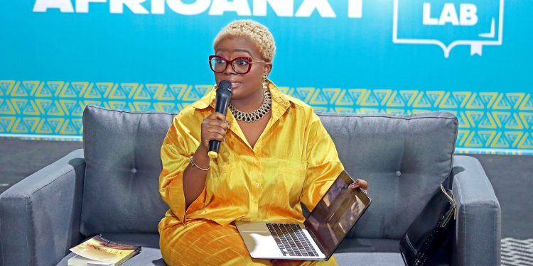 The young career-driven solo panelist, Fon Dufe, at AfricaNXT