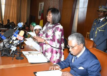 Hon. Koa Mfegue Laurentine Epse Mbede at the the opening plenary session of the National Assembly
