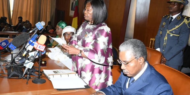 Hon. Koa Mfegue Laurentine Epse Mbede at the the opening plenary session of the National Assembly