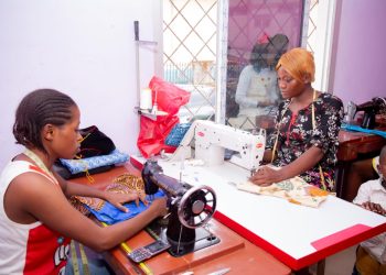 Multifunctional centre in Buea where IDP women learn a trade like sewing