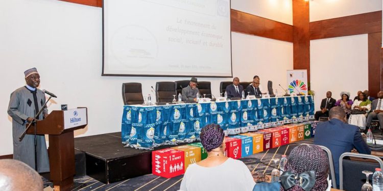 Minister Alamine Ousmane Mey delivering his speech at the opening ceremony of the forum