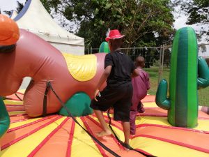 Kids enjoying games at the world cuisines fair in Yaounde 