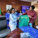 Judith Yah Sunday Epse Achidi (L) and Samuel Eto'o Fils (R) at the signing ceremony in Yaounde