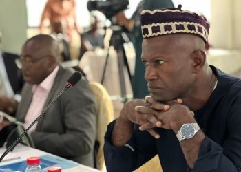 Senior investigative freelance journalist, Franklin Sone Bayen (R) at a panel discussion on the occasion of wpf