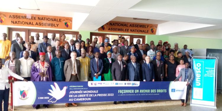 Participants at one of the WPFD activities organized in Cameroon on 3 May 2023