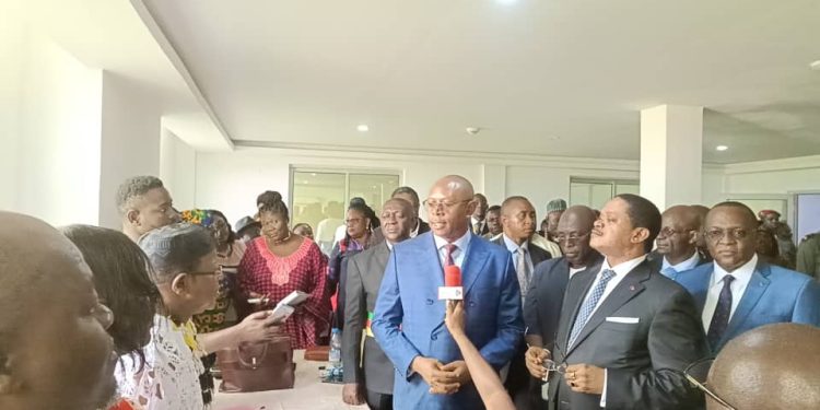 Minister Balungeli Confiance Ebune at the closing of the SW peace and development forum