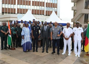 Officials at the end of the exchange visit