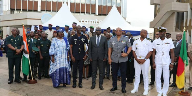 Officials at the end of the exchange visit