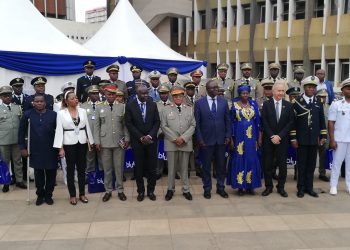 Officials of Camtel in picture with the visiting auditors from ESAM