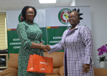 The Vice-President of the ECOWAS Commission, H.E. Mrs Damtien L. Tchintchibidja met with a delegation from the UN Women Representation in Nigeria