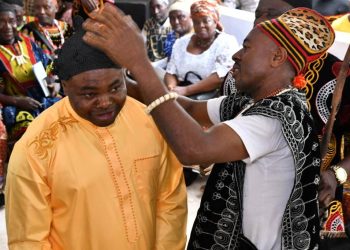 Hon. Agho Oliver being decorated as Ntum-for of the Fon of Bambui