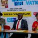 President of YIBS (M), Acho Godfred Taku, at the press conference in Yaounde