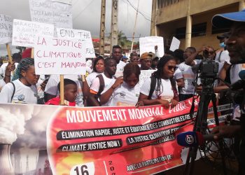 Participants at the sports walk in Yaounde