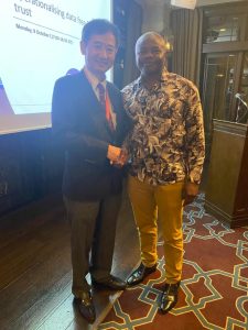 Agho Oliver pose for picture with H.E Yoshida Hiroshima, Vice-Minister of International Affairs and Communications, Japan