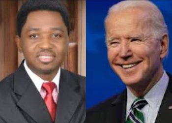 Prof. Victor Mbarika (L), and President Joe Biden (R)