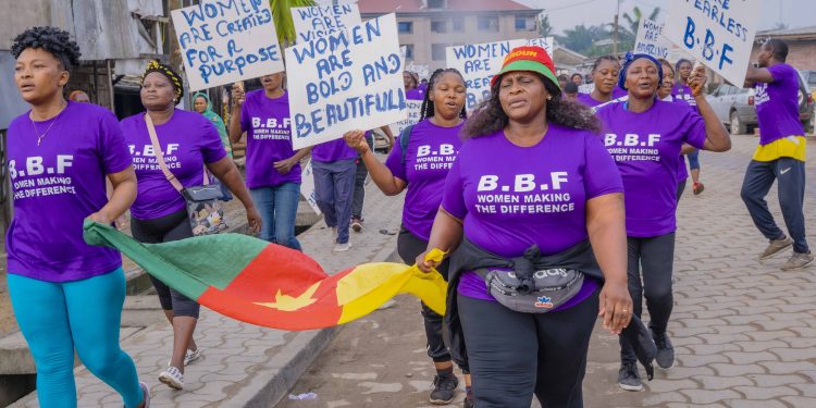 Women of the Mabanda Women's Association at the sports walk