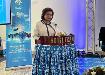 Judith Yah Sunday delivering her speech at the opening ceremony