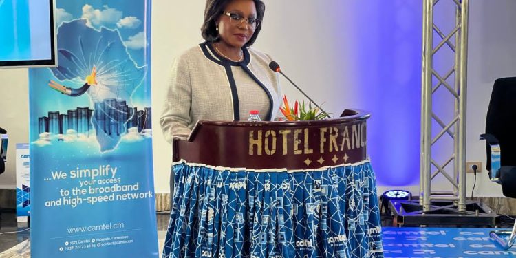 Judith Yah Sunday delivering her speech at the opening ceremony