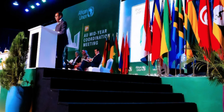 Le président de la Banque africaine de développement M. Akinwumi Adesina, informe les dirigeants africains des progrès réalisés dans la mobilisation des ressources financières pour le continent