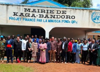 Members of the diplomatic corps visiting Kaga-Bandoro commend the work of MINUSCA and the United Nations country team