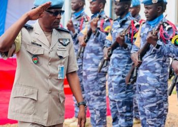 La 9e rotation du contingent de la Police constituée sénégalaise de la MINUSCA décorée de la médaille des Nations Unies