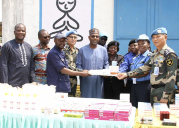 La MONUSCO soutient le centre hospitalier de la police avec un don de médicaments